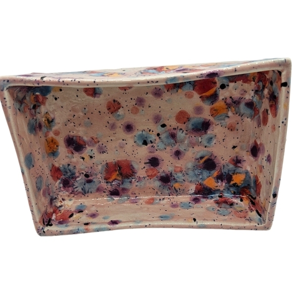 Pink Pottery Splatter Glaze Dish - Picture 2 of 8